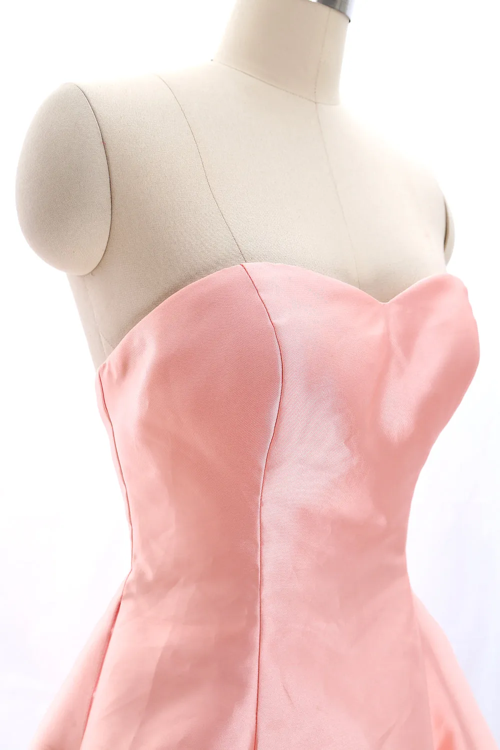 MACloth Strapless Sweetheart Short Bridesmaid Dress Coral Wedding Party Dress