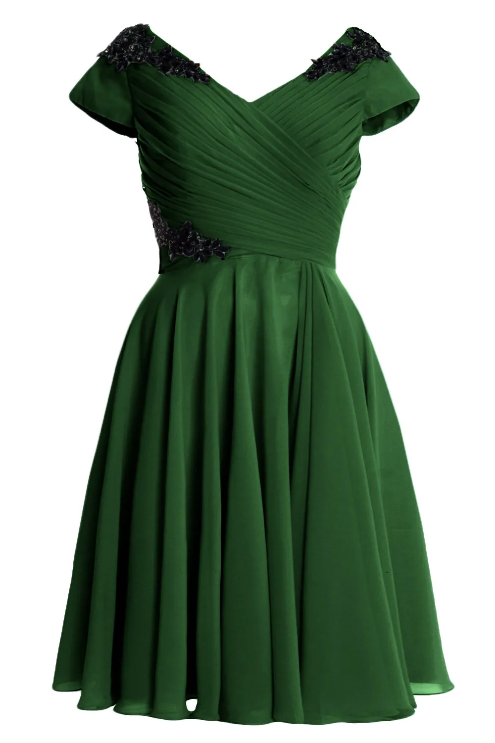 MACloth Women Mother of Bride Groom Dresses Short Cap Sleeve Bridesmaid BD MoH