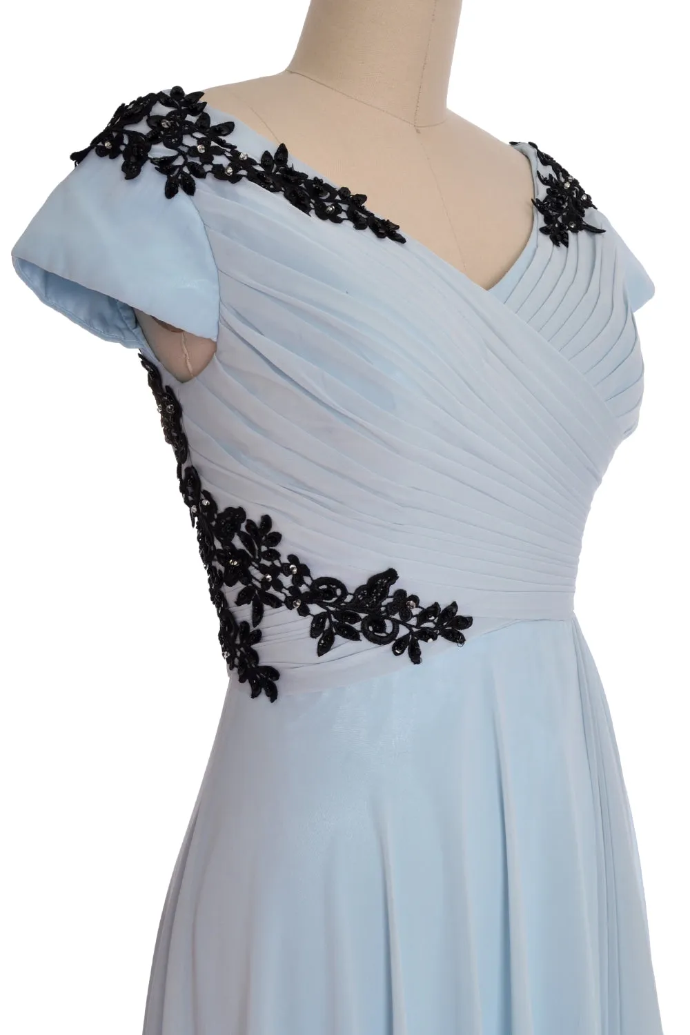 MACloth Women Mother of Bride Groom Dresses Short Cap Sleeve Bridesmaid BD MoH