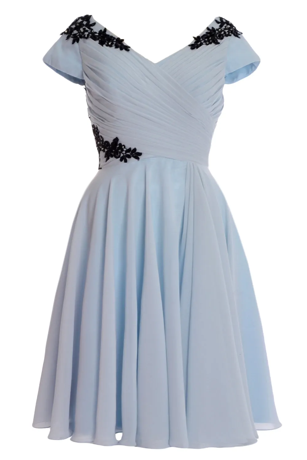 MACloth Women Mother of Bride Groom Dresses Short Cap Sleeve Bridesmaid BD MoH