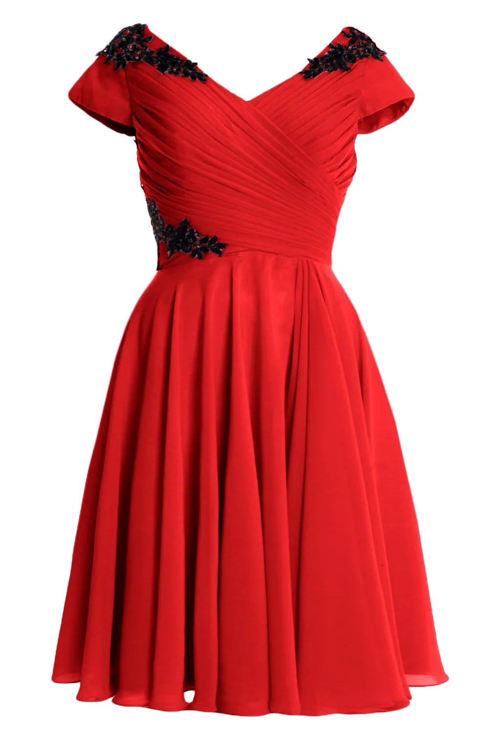 MACloth Women Mother of Bride Groom Dresses Short Cap Sleeve Bridesmaid BD MoH