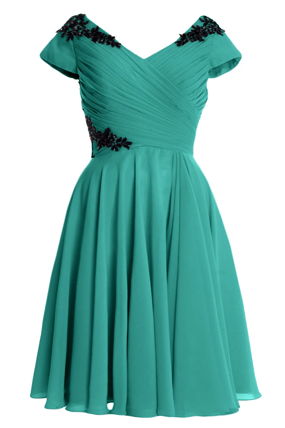 MACloth Women Mother of Bride Groom Dresses Short Cap Sleeve Bridesmaid BD MoH