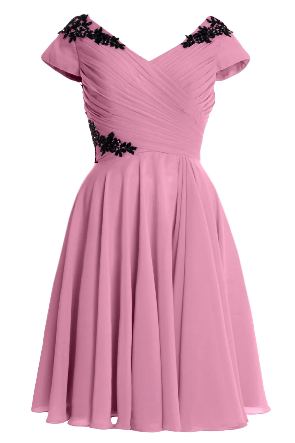 MACloth Women Mother of Bride Groom Dresses Short Cap Sleeve Bridesmaid BD MoH