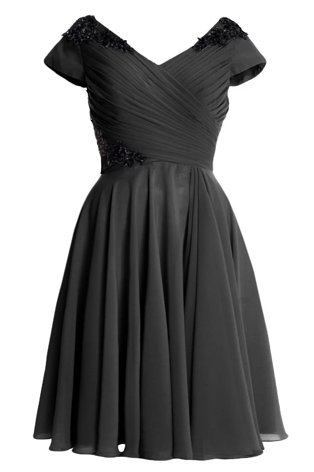 MACloth Women Mother of Bride Groom Dresses Short Cap Sleeve Bridesmaid BD MoH