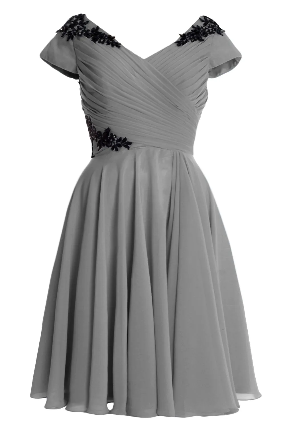 MACloth Women Mother of Bride Groom Dresses Short Cap Sleeve Bridesmaid BD MoH