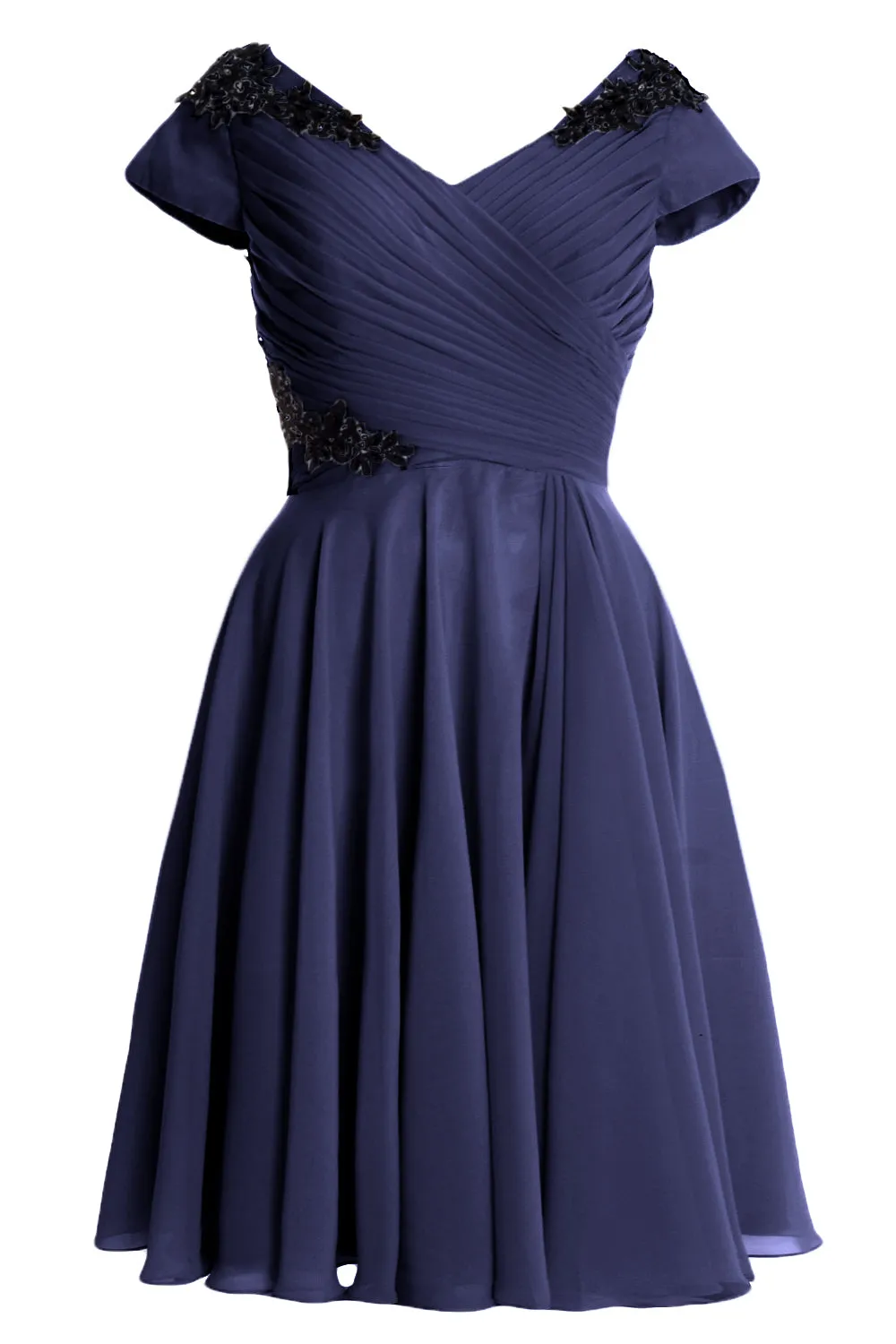 MACloth Women Mother of Bride Groom Dresses Short Cap Sleeve Bridesmaid BD MoH