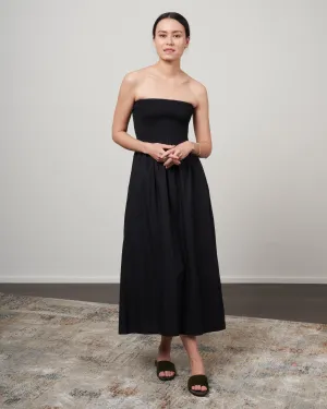 madella midi dress - plain black