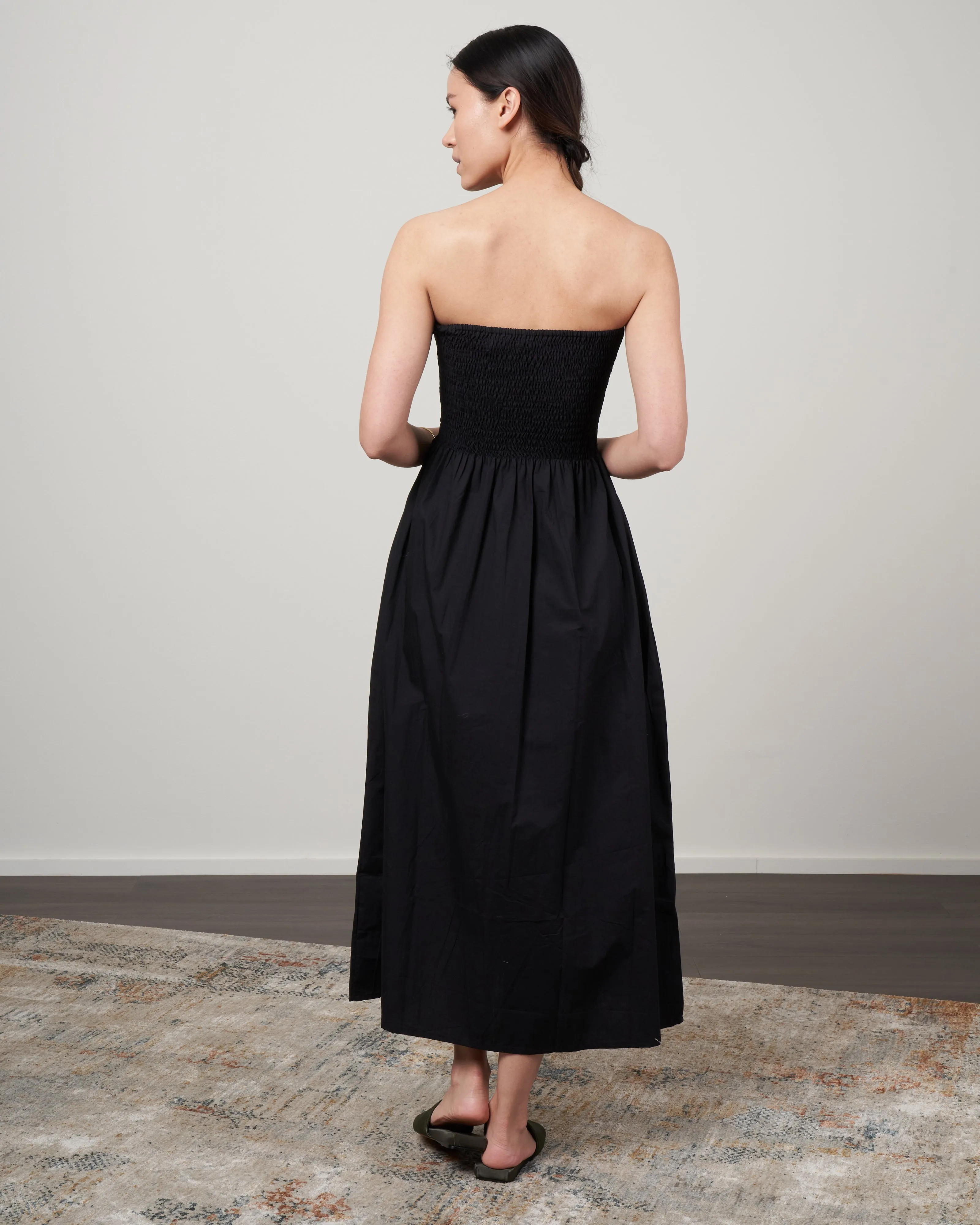 madella midi dress - plain black