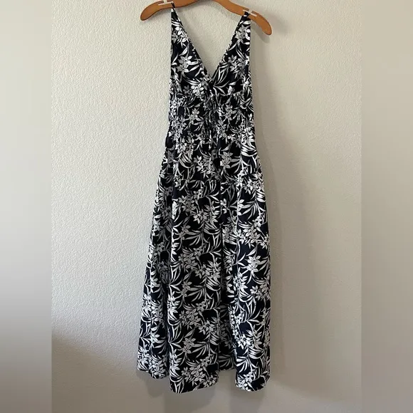 Madewell NWT Deep V-Nexkline Halter Midi Dress in Poplin Size 4 in Deep Indigo