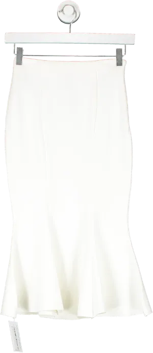 Majorelle White Fishtail Midi Skirt UK XXS