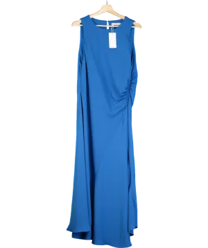 MANGO Blue Midi-dress With Draped Detail UK XXL
