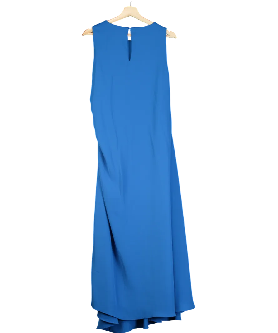 MANGO Blue Midi-dress With Draped Detail UK XXL
