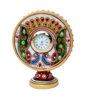 Marble Table Clock for Home Decor Gift Item
