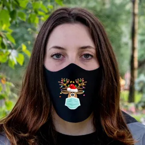 Masked Reindeer Christmas Fitted Face Mask And Covering