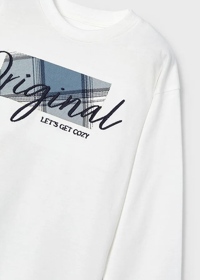 Mayoral 4046 Cream Long Sleeve Tee-Shirt and 4882 Tracksuit In Stock Now