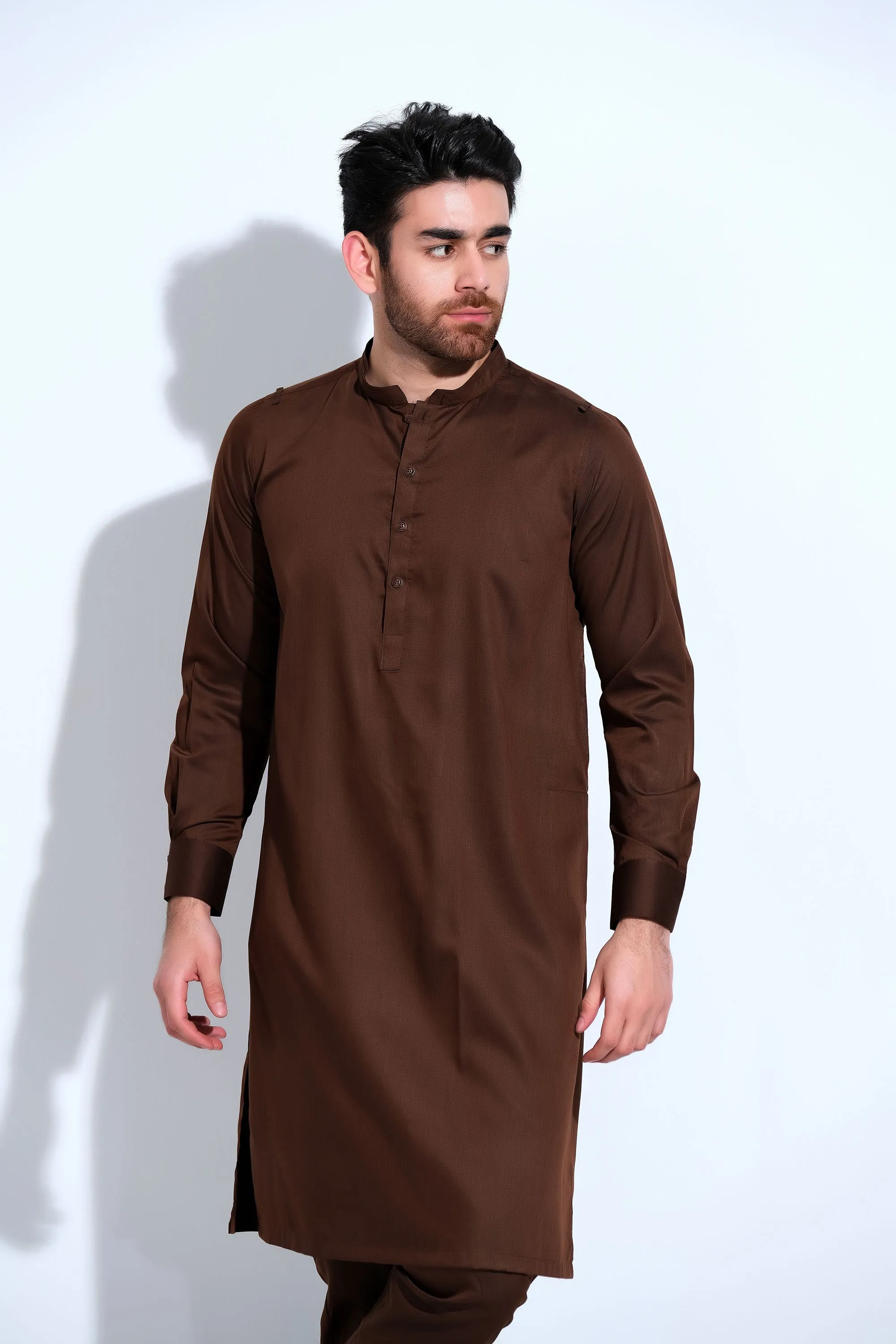 Men's Brown Wash & Wear Kurta Trouser