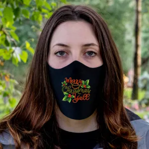 Merry Christmas Y'All Fitted Face Mask And Covering
