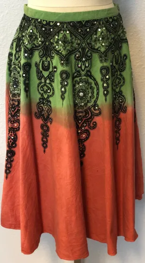 MIDI OMBRE CORDUROY SKIRT