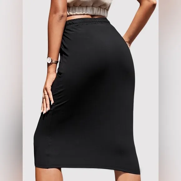 Midi Skirt with drawstring and pockets