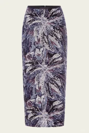 Midnight Abstract Floral Skirt