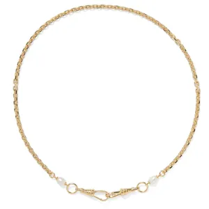 Mini Pearl Mask Chain in Gold