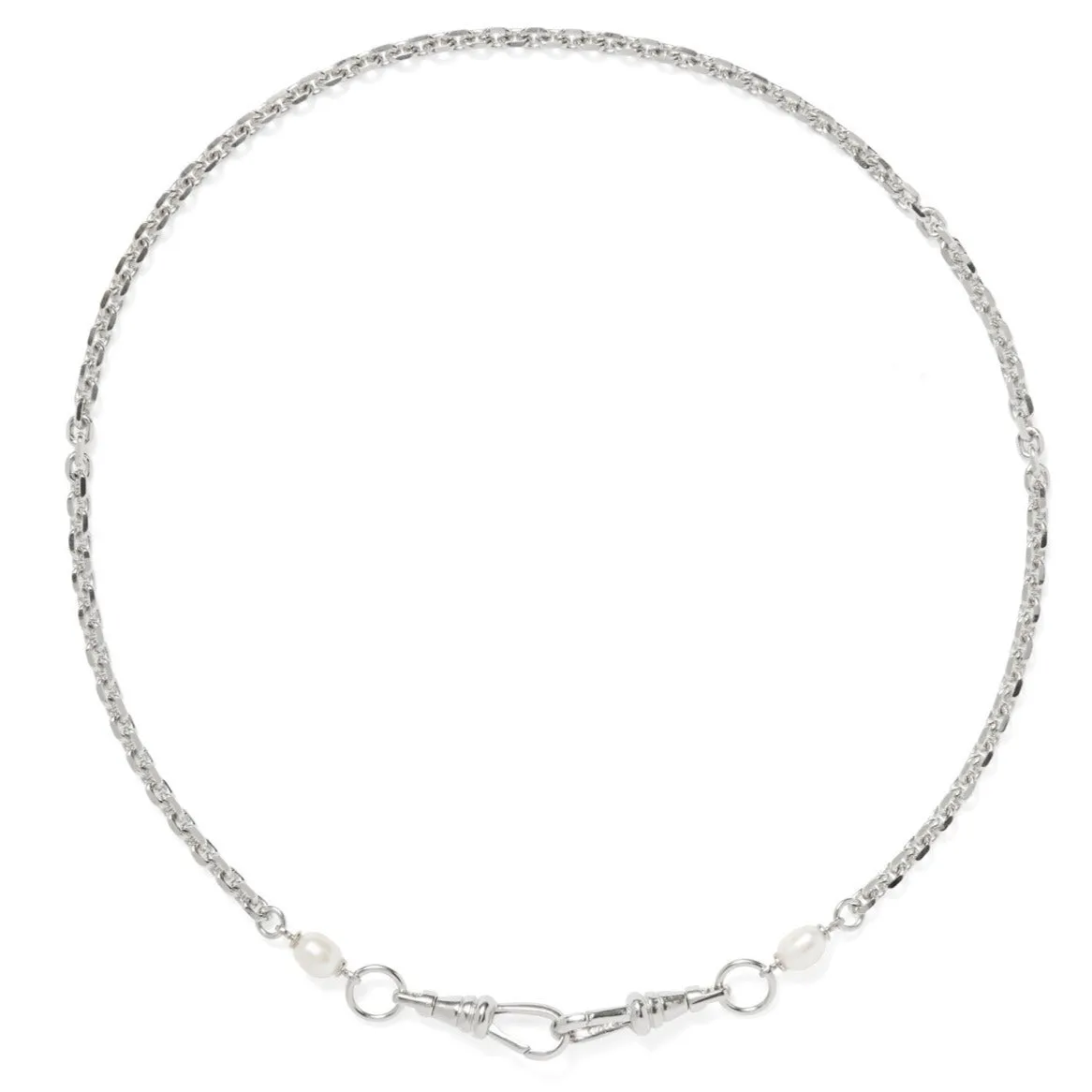 Mini Pearl Mask Chain in Silver