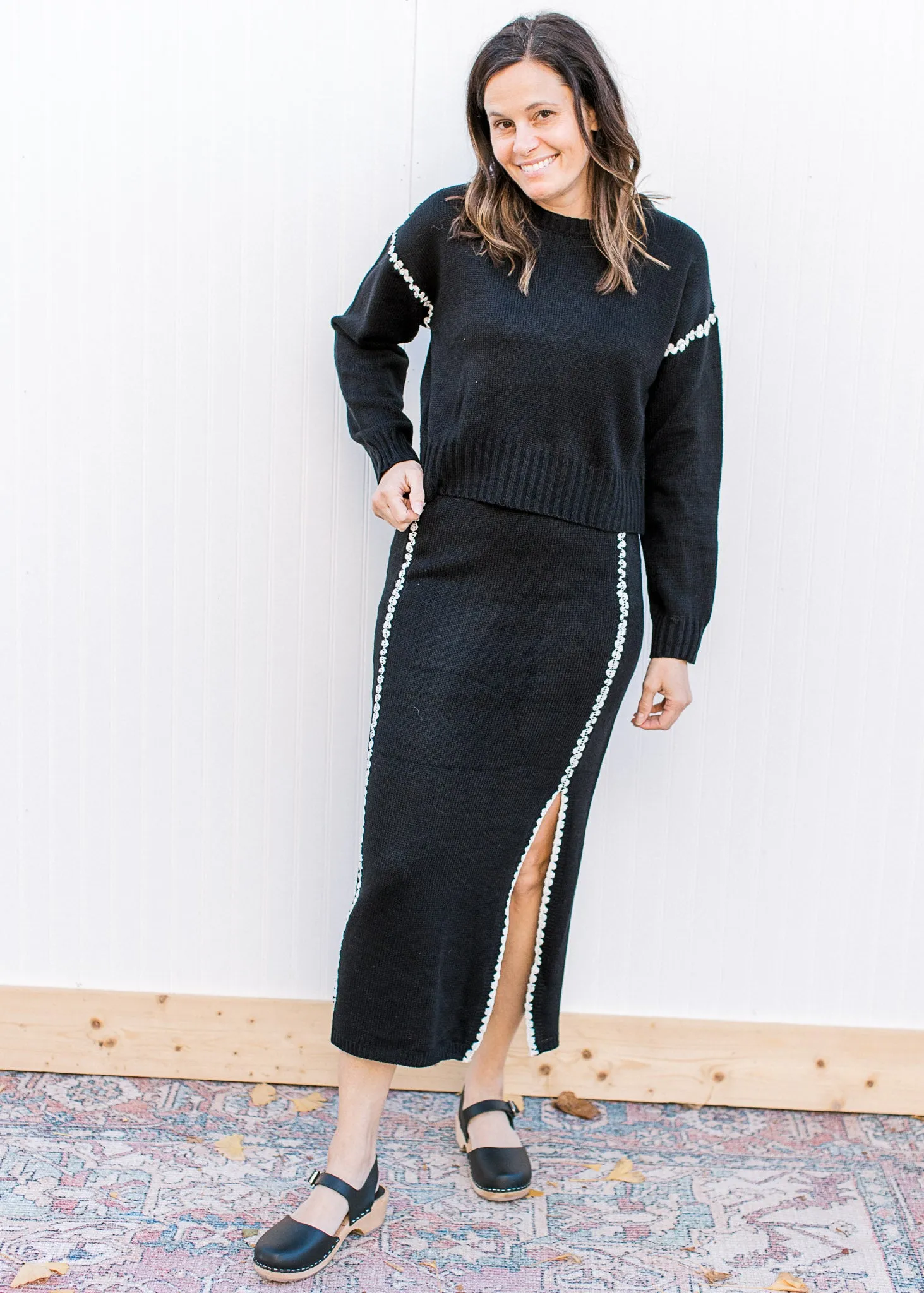 Mix and Match Black Sweater Skirt Set