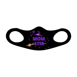 Mom-Ster Fitted Face Mask For Halloween Colors Black Or White