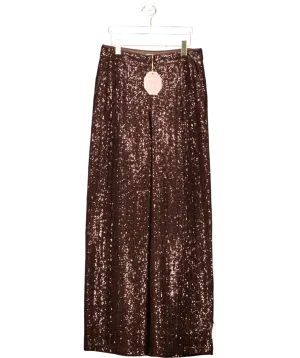 Monsoon X Sarah Corbett-winder Wide Leg Sequin Trousers Bronze UK 16