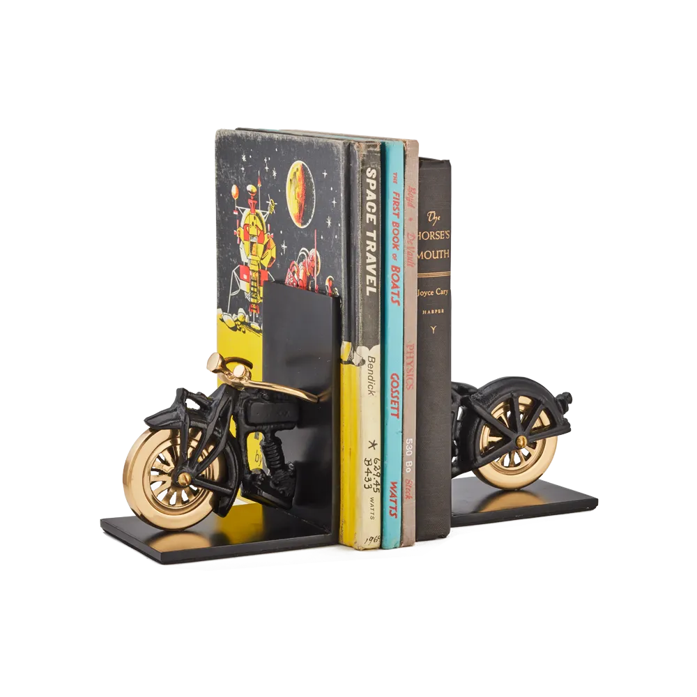 Motorcycle Bookends Black