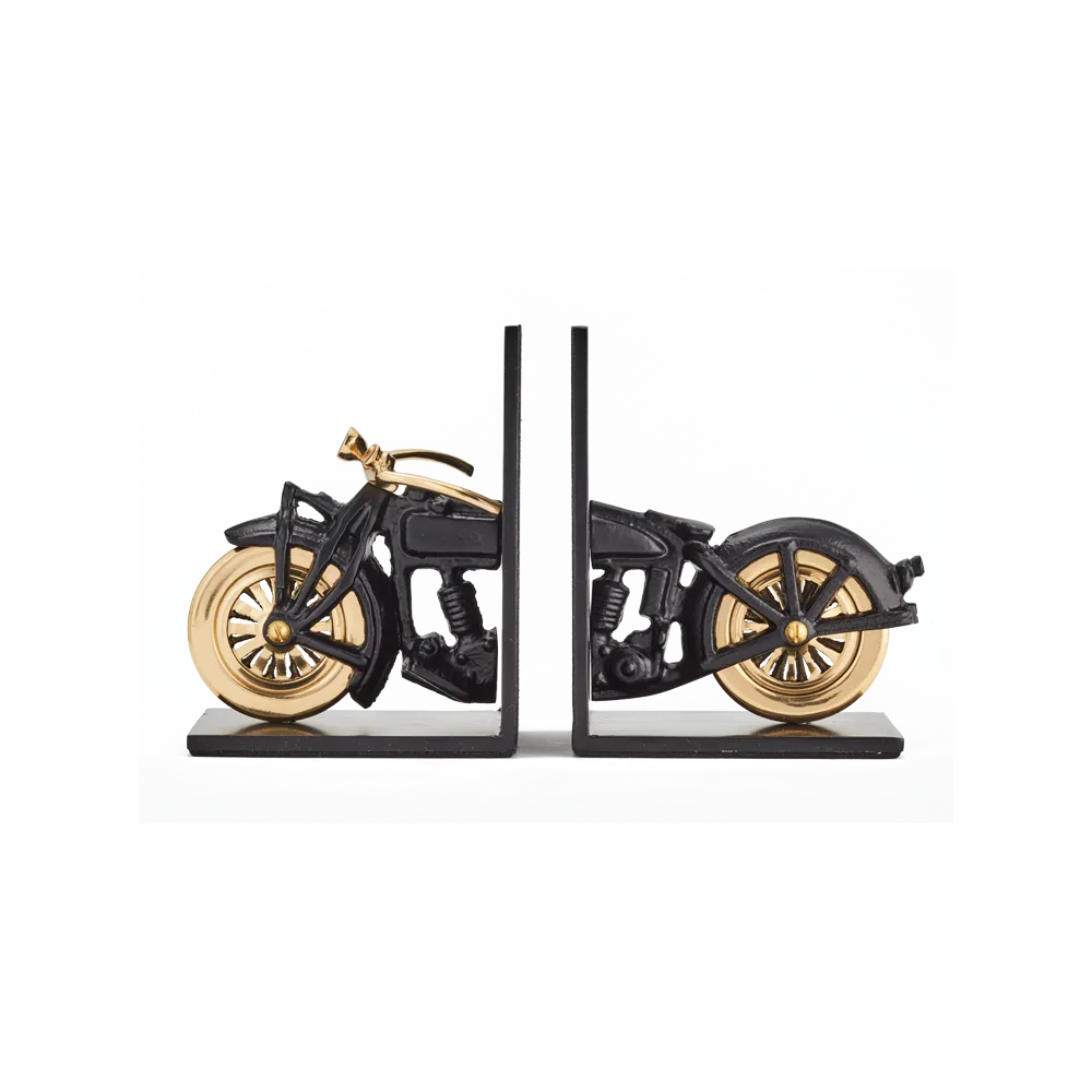 Motorcycle Bookends Black