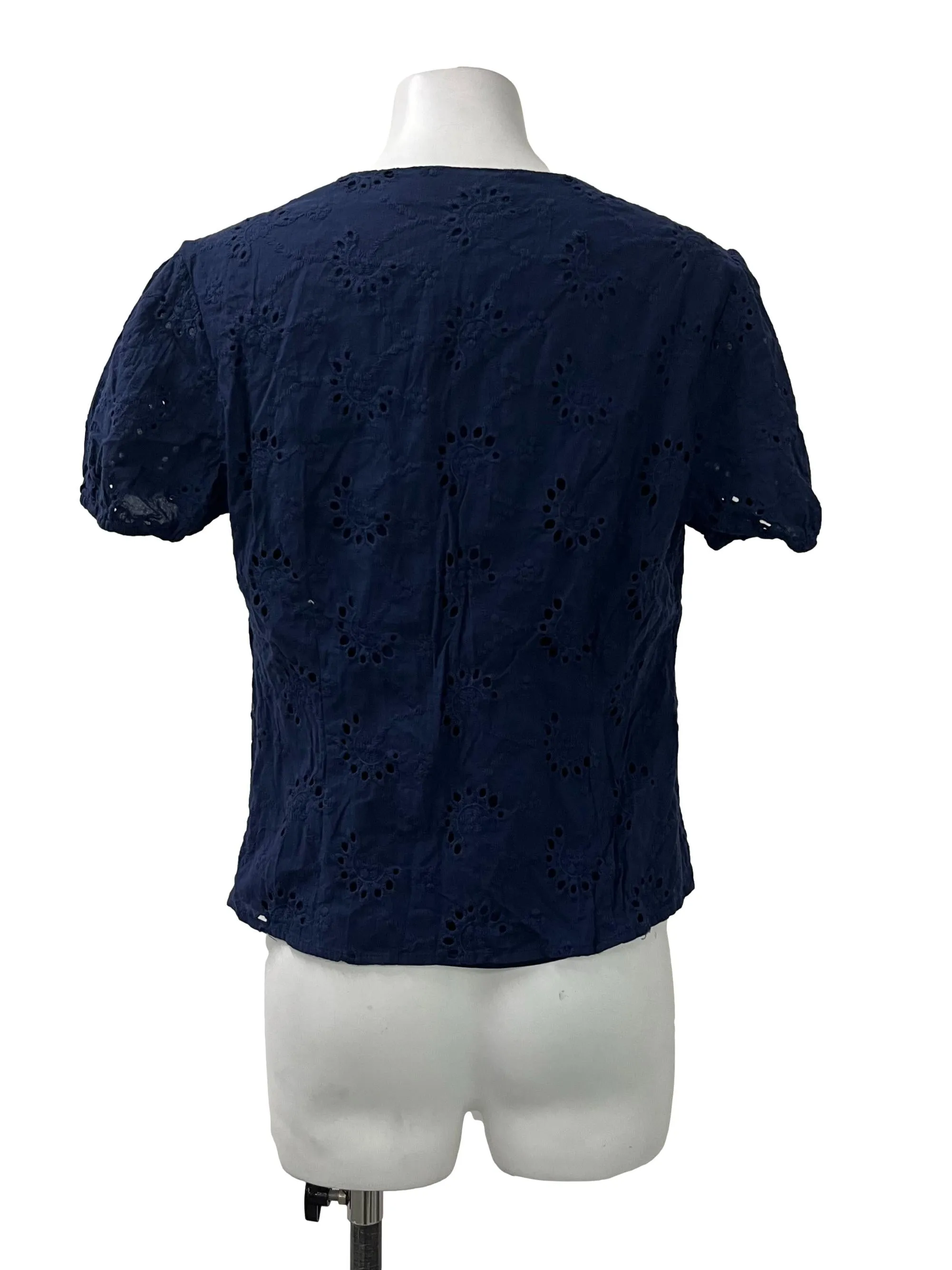 Navy Embroidered Blouse