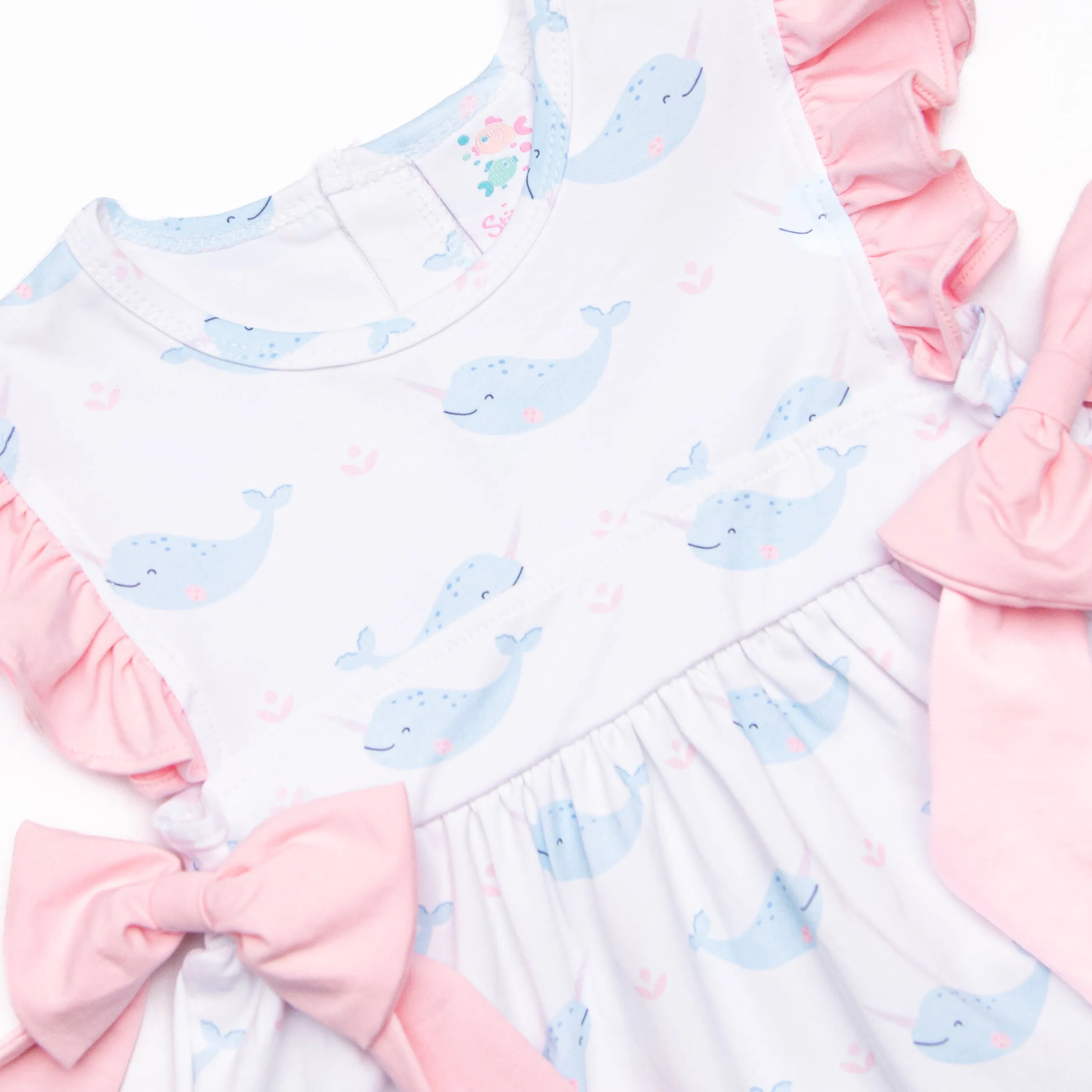 Nellie Narwhal Side Tie Dress, Blue