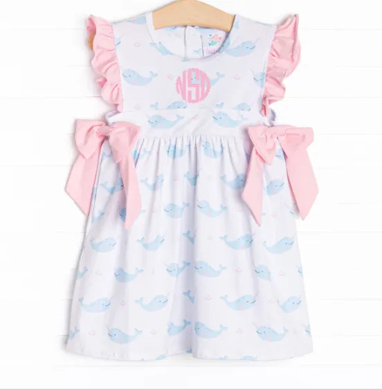 Nellie Narwhal Side Tie Dress, Blue