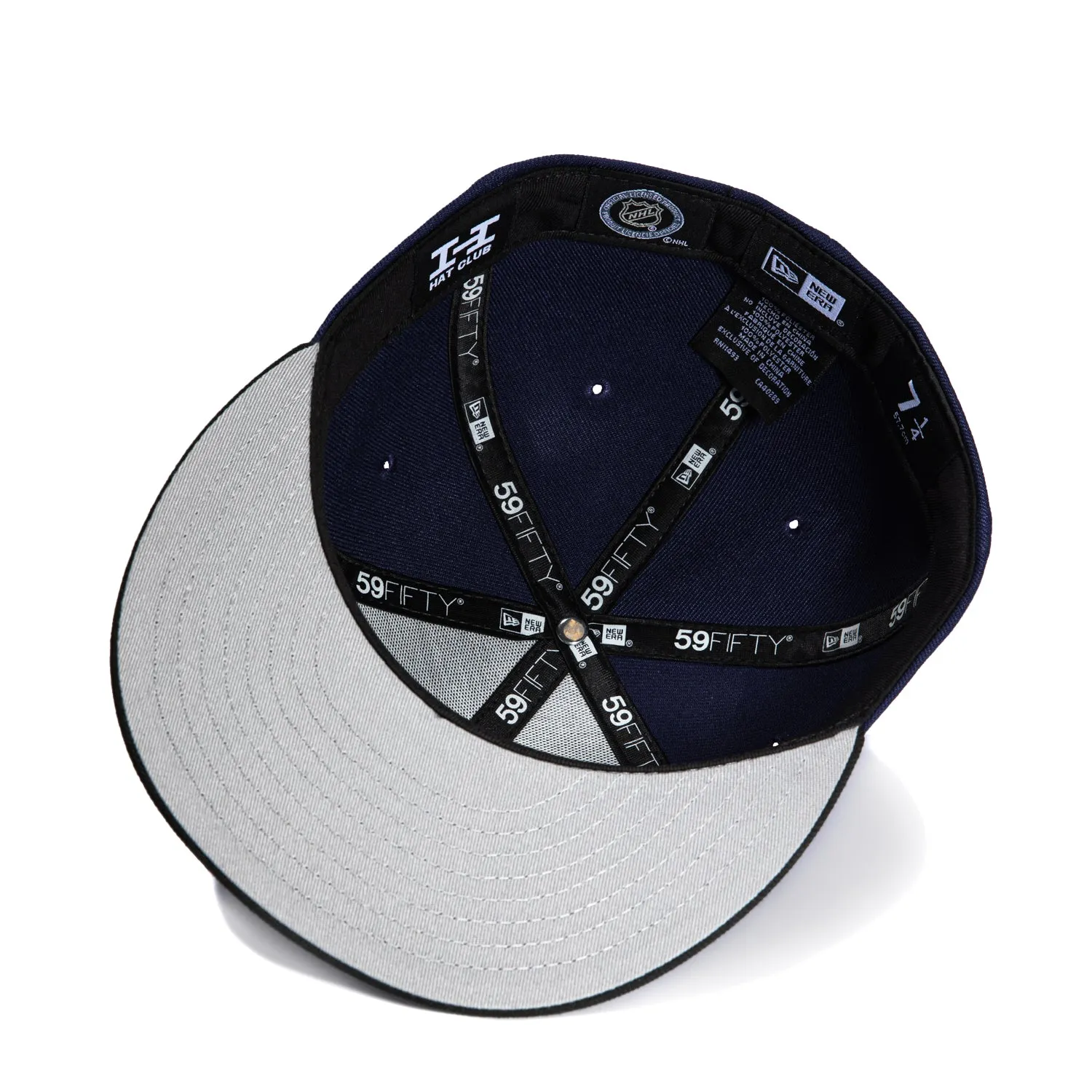 New Era 59Fifty Columbus Blue Jackets Inaugural Patch Logo Hat - Light Navy, Black