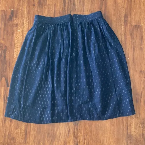 NEW J. CREW Skirt Navy Gold Thread Textured K3535 Midi Business Work Size 2 NWT