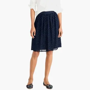 NEW J. CREW Skirt Navy Gold Thread Textured K3535 Midi Business Work Size 2 NWT