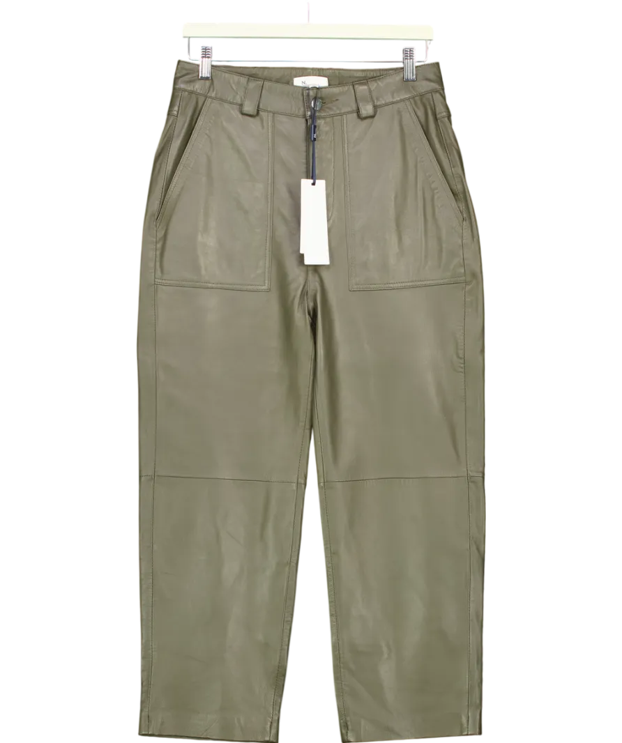 Next Brown Real Leather Trousers UK 8