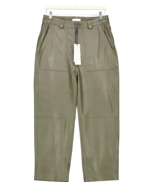Next Brown Real Leather Trousers UK 8