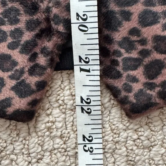Nordstrom Black Brown Faux Fur Animal Print Waistcoat Vest Top Size 10 NWOT