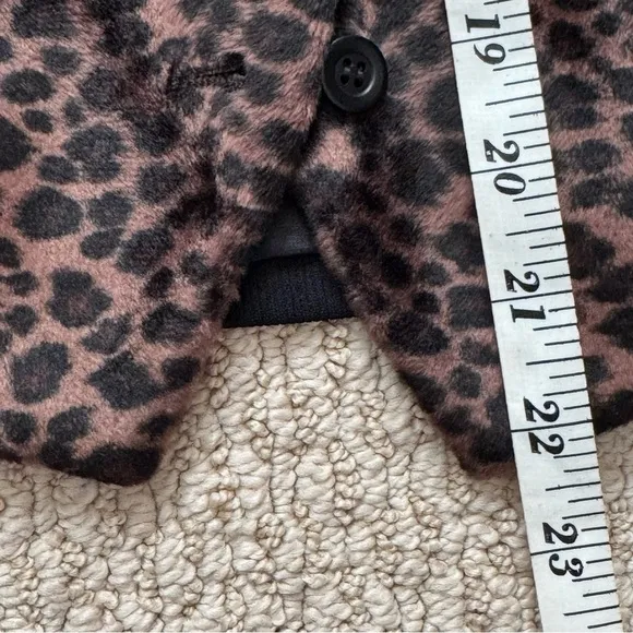 Nordstrom Black Brown Faux Fur Animal Print Waistcoat Vest Top Size 10 NWOT