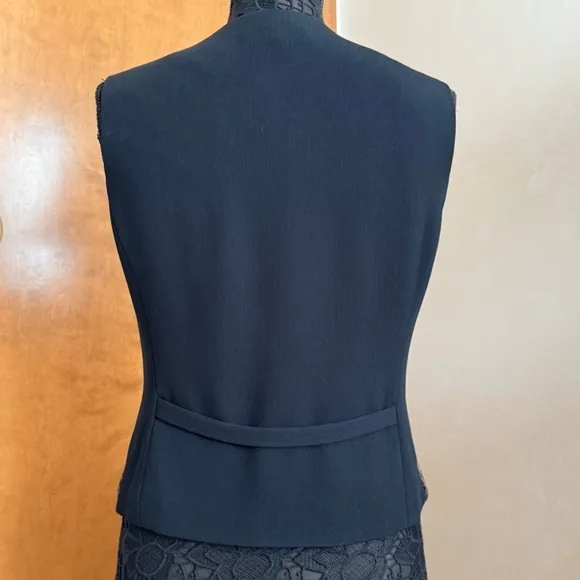 Nordstrom Black Brown Faux Fur Animal Print Waistcoat Vest Top Size 10 NWOT