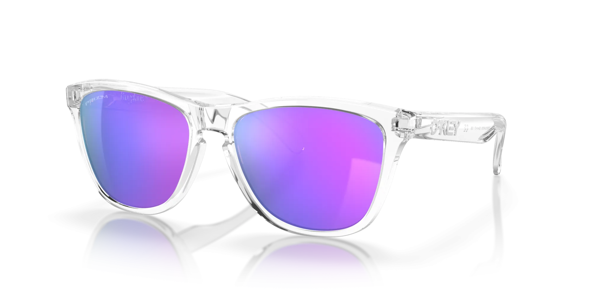 Oakley Frogskins Sunglasses - Polished Clear with Prizm Violet Lenses