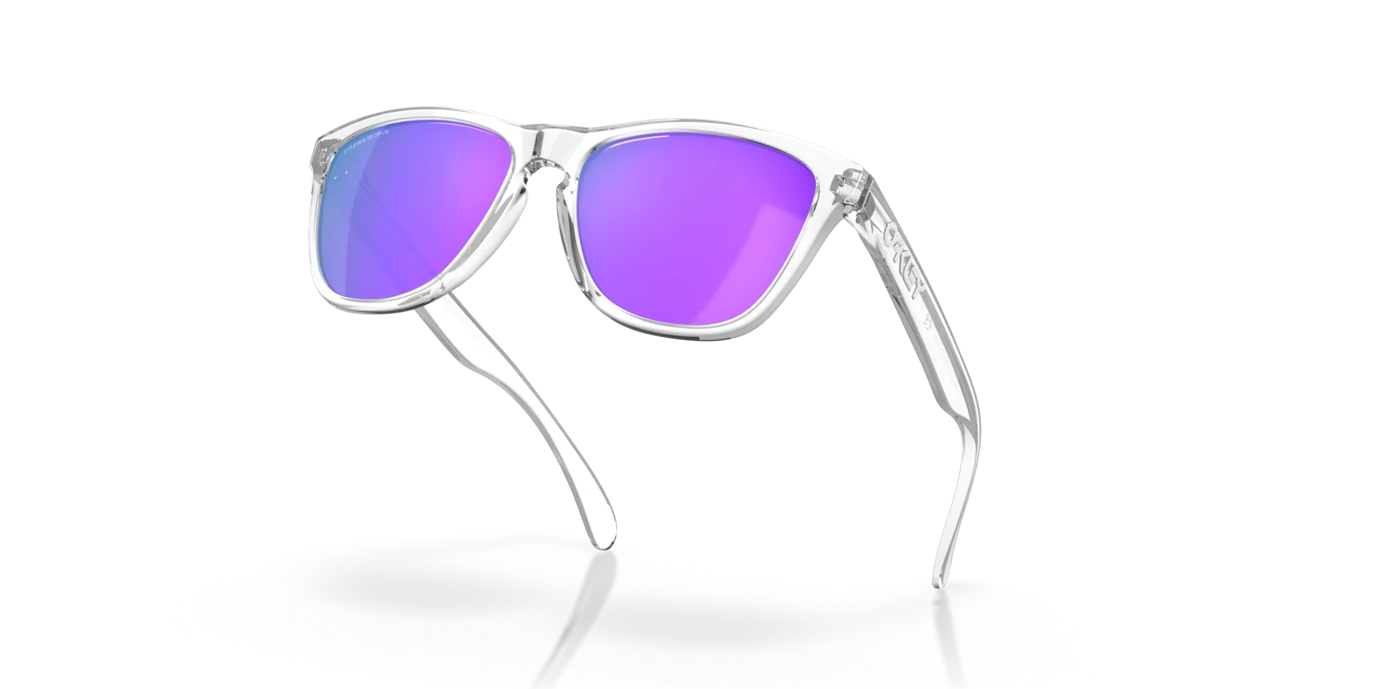 Oakley Frogskins Sunglasses - Polished Clear with Prizm Violet Lenses
