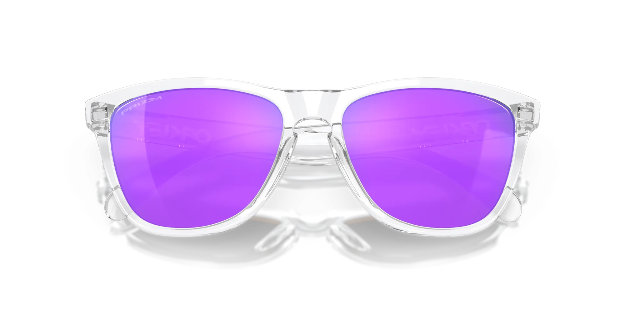 Oakley Frogskins Sunglasses - Polished Clear with Prizm Violet Lenses