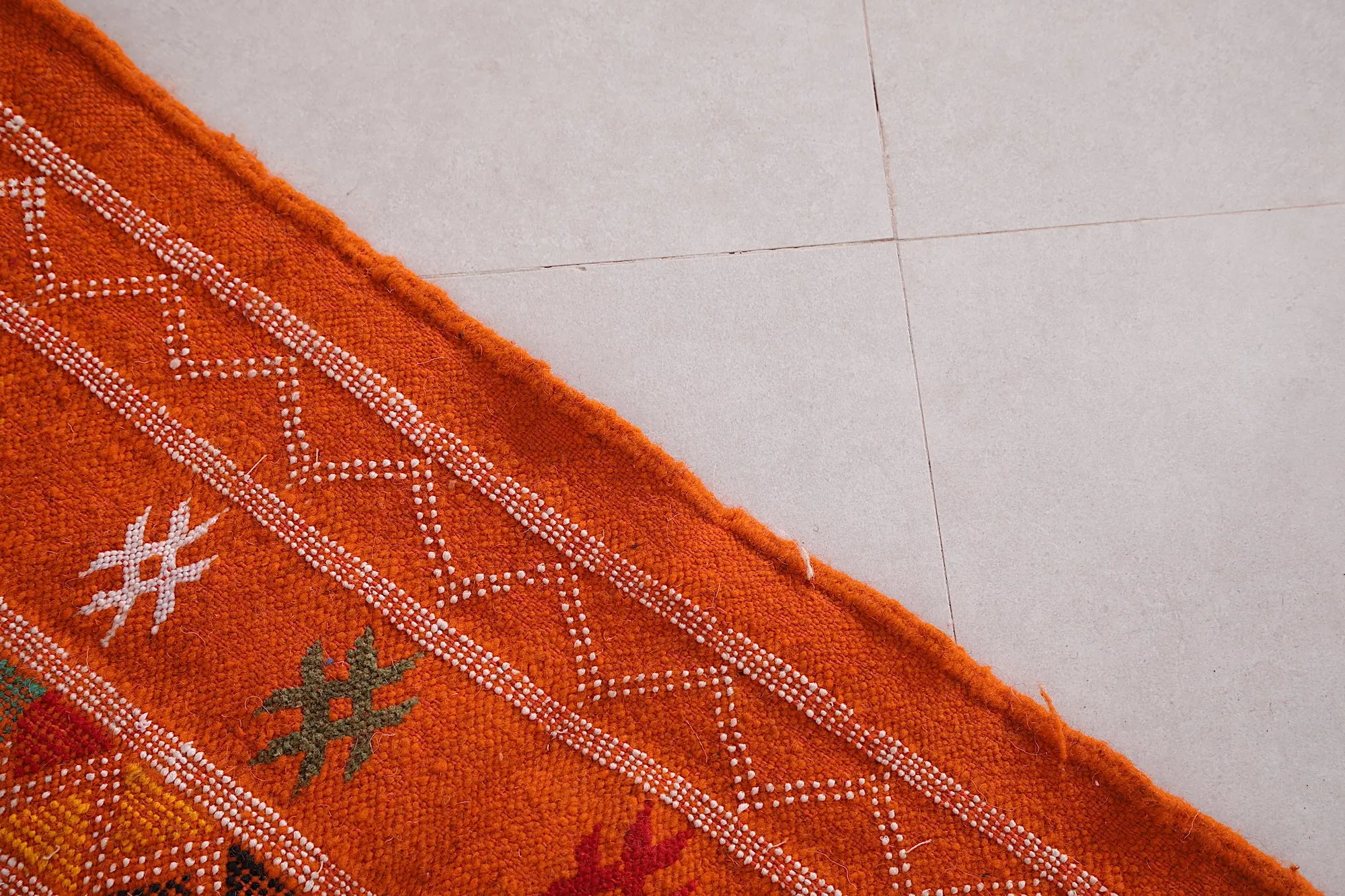 Orange Moroccan Kilim Rug 3 x 4.9 FT - Handwoven Beauty