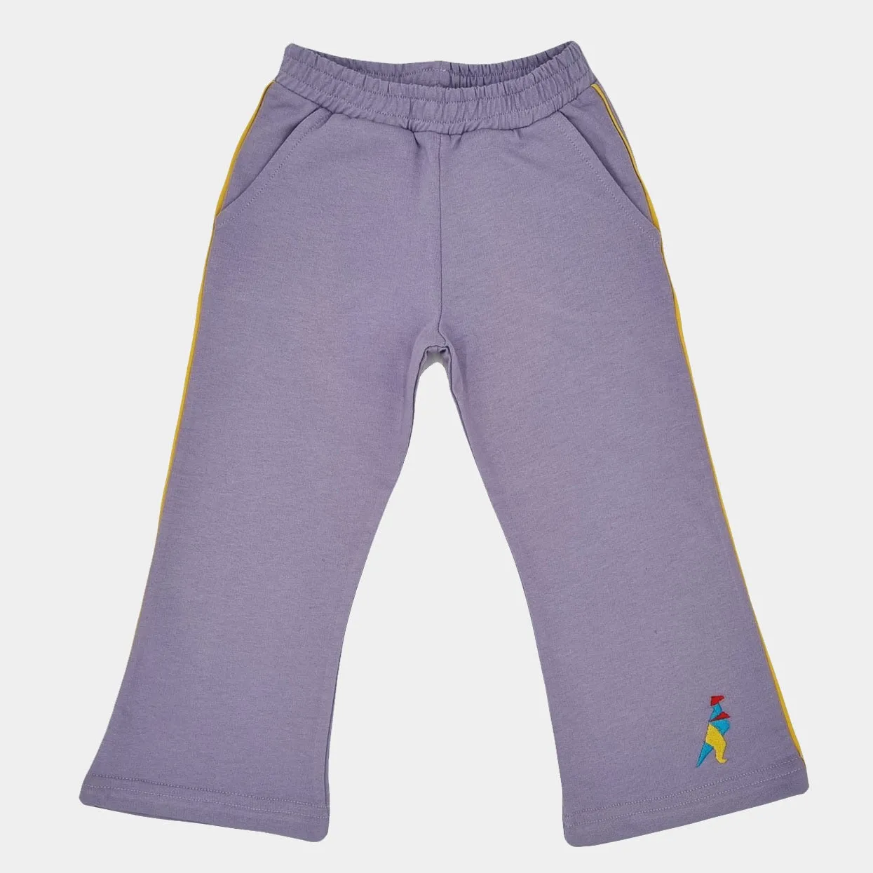Organic Wide Leg Trousers Dino Party Navy