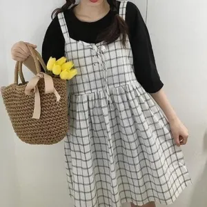 Overall Plaid Skirt