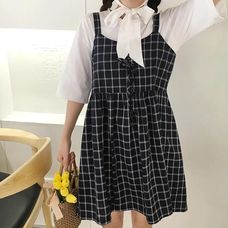Overall Plaid Skirt
