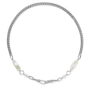 Pearl Collage Mask Chain in Silver